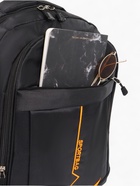 Рюкзак школьный на молнии, с карманами, размер 31×14×45 см, чёрный/оранжевый - фото 58137860