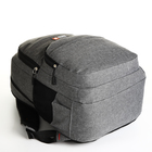 Рюкзак школьный на молнии, 6 карманов, цвет серый - фото 11189054