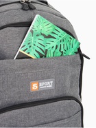 Рюкзак школьный на молнии, с карманами, серый - фото 119333715