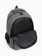 Рюкзак школьный на молнии, с карманами, серый - фото 119333716