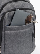 Рюкзак школьный на молнии, с карманами, однотонный, размер 30×14×46 см, серый - фото 57999893