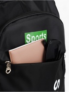 Рюкзак школьный на молнии, с карманами, с надписью, размер 32×16×47 см, чёрный/зелёный - фото 49459286