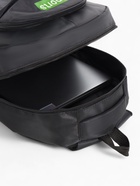 Рюкзак школьный на молнии, с карманами, с надписью, размер 32×16×47 см, чёрный/зелёный - фото 50771909