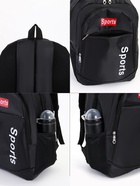 Рюкзак школьный на молнии, с карманами, чёрный/красный 10185884