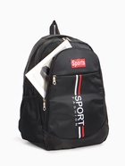 Рюкзак школьный на молнии, с карманами, с принтом, полосками, размер 32×16×47 см, чёрный/красный - фото 50095918