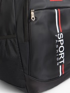 Рюкзак школьный на молнии, с карманами, с принтом, полосками, размер 32×16×47 см, чёрный/красный - фото 50095920