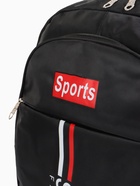 Рюкзак школьный на молнии, с карманами, с принтом, полосками, размер 32×16×47 см, чёрный/красный - фото 50095921