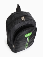 Рюкзак школьный на молнии, с карманами, с принтом, полосками, размер 32×16×47 см, чёрный/зелёный - Фото 9