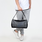 Сумка спортивная на молнии, регулируемый ремень, средний размер, чёрная/серая - Фото 5