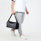 Сумка спортивная на молнии, регулируемый ремень, средний размер, чёрная/серая - Фото 6