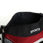 Сумка спортивная на молнии, длинный ремень, цвет чёрный/красный - фото 9334468