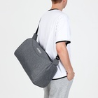 Сумка спортивная на молнии, регулируемый ремень, средний размер, серая - Фото 3