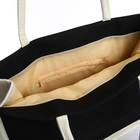 Шопер без застёжки, цвет молочный/чёрный - Фото 3