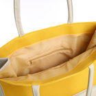 Сумка текстильная шопер без застёжки 43×13×32 см, жёлтая/молочная - Фото 3