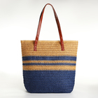 Сумка пляжная на молнии, цвет бежевый/синий - фото 23777831