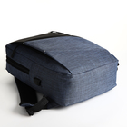 Рюкзак молодёжный на молнии, 2 кармана, с USB, цвет чёрный/синий - Фото 5