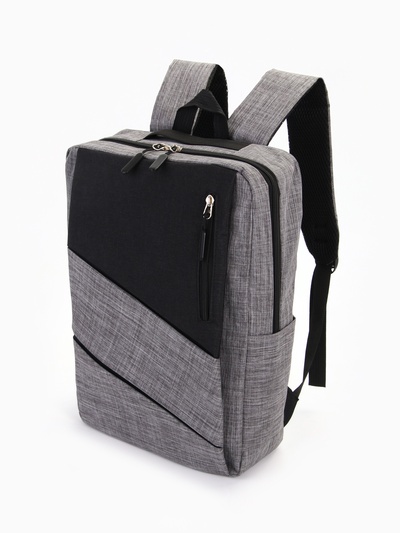 Рюкзак молодёжный на молнии, 4 кармана, с USB разъёмом, размер 29.5×12.5×43 см, чёрный/серый