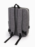 Рюкзак молодёжный на молнии, 4 кармана, с USB разъёмом, размер 29.5×12.5×43 см, чёрный/серый - Фото 6