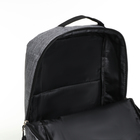 Рюкзак городской на молнии, 4 кармана, USB, цвет чёрный/серый - Фото 5