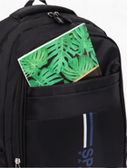 Рюкзак 31*14*47, отд на молнии, 4 н/к, черный/синий - фото 809318698