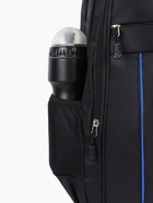 Рюкзак школьный на молнии, с 4 карманами, однотонный, размер 31×14×47 см, чёрный/синий - Фото 5