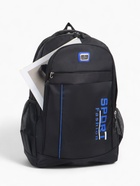 Рюкзак школьный на молнии, с 4 карманами, однотонный, размер 31×14×47 см, чёрный/синий - Фото 7