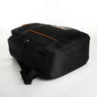 Рюкзак школьный на молнии, 4 кармана, цвет чёрный/оранжевый - фото 11189380