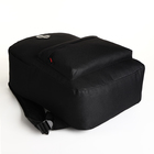 Рюкзак молодёжный на молнии, наружный карман, цвет чёрный - Фото 3