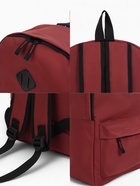 Рюкзак школьный на молнии, с карманами, размер 29×14.5×42 см, бордовый - Фото 4