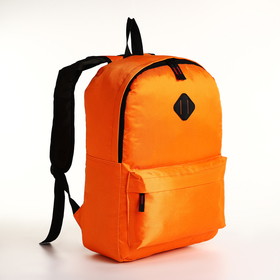 Рюкзак молодёжный на молнии, наружный карман, цвет оранжевый