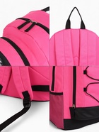 Рюкзак школьный на молнии, с карманами, размер 33×18×45 см, чёрный/розовый - Фото 5