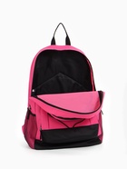 Рюкзак школьный на молнии, с карманами, размер 33×18×45 см, чёрный/розовый - Фото 10