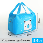 Термосумка «Мишка», на молнии, 5.6 л, голубая - Фото 1
