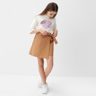Юбка-шорты для девочки MINAKU, цвет коричневый, рост 146 см - Фото 2
