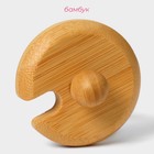 Крышка для ёмкостей Доляна, d=5.5 см, с ручкой, бамбук - Фото 2