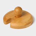 Крышка для ёмкостей Доляна, d=5.5 см, с ручкой, бамбук - Фото 3