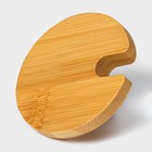 Крышка для ёмкостей Доляна, d=5.5 см, с ручкой, бамбук - Фото 4