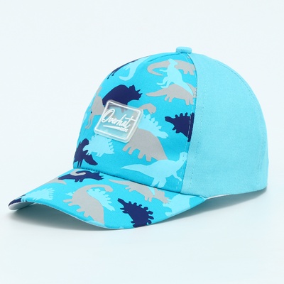 Кепка детская «Динозавры», голубая, р-р 52-54, 5-7 лет