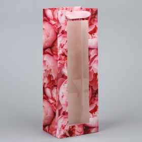 Пакет под бутылку «Цветы», 36 × 13 × 10 см