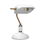 Настольная лампа "Банкер" Е27 40Вт белый латунь 20х26х36см - Фото 9