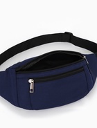 Сумка для бега, поясная, на молнии, синяя - Фото 8