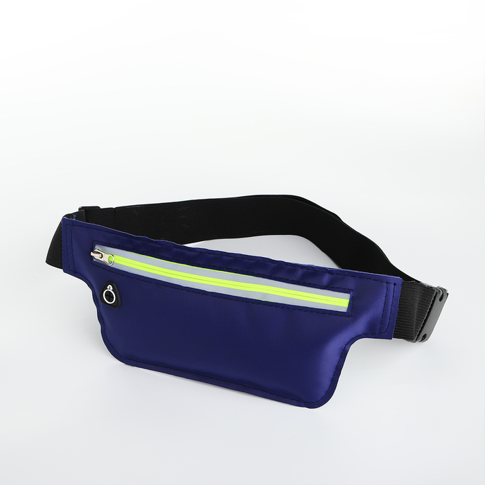 Поясная сумка на молнии, светоотражающие элементы, цвет синий - Фото 1