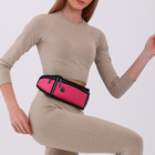 Сумка для бега, 3 отдела на молниях, светоотражающие элементы, отверстие для наушников, 50×0.1×11 см, розовая - Фото 5