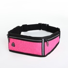 Сумка для бега, 3 отдела на молниях, светоотражающие элементы, отверстие для наушников, 50×0.1×11 см, розовая - Фото 8