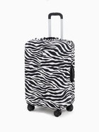 Чехол на чемодан на колёсах, 28" (L), с принтом зебра, чёрный - Фото 3