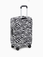 Чехол на чемодан на колёсах, 28" (L), с принтом зебра, чёрный - Фото 4
