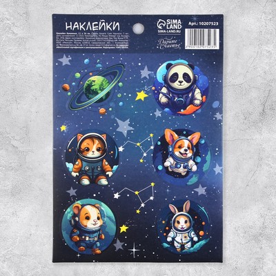 Наклейки детские бумажные «Космос», 11 × 15.5 см