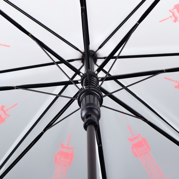 Зонт - трость полуавтоматический «Париж», 8 спиц, R = 46 см, рисунок МИКС - фото 1908074234