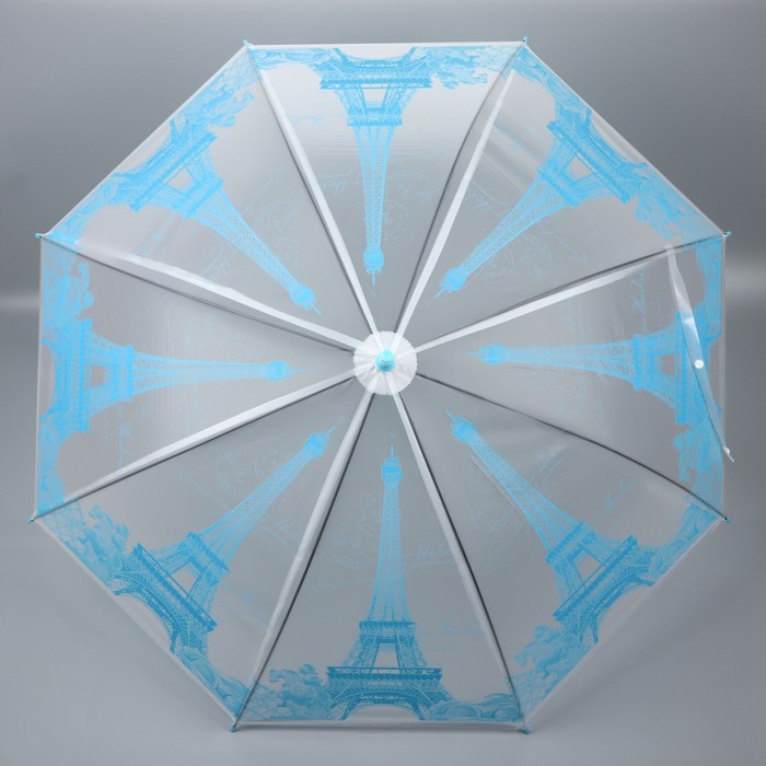 Зонт - трость полуавтоматический «Париж», 8 спиц, R = 46 см, рисунок МИКС - фото 1908074232