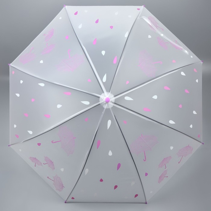 Зонт - трость полуавтоматический «Мелкие зонтики», 8 спиц, R = 45 см, рисунок МИКС - фото 1908074245